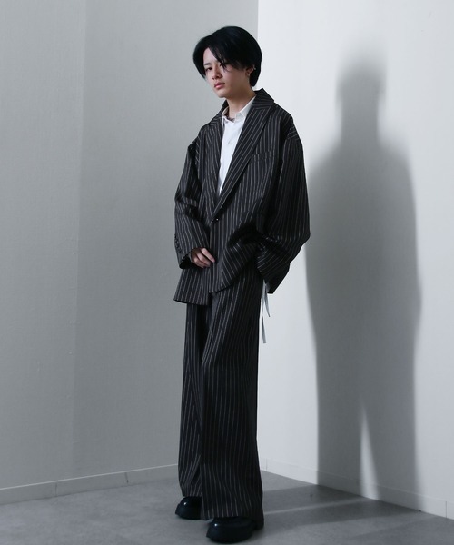 セール】オーバー ピンストライプ ダブル テーラード ジャケット