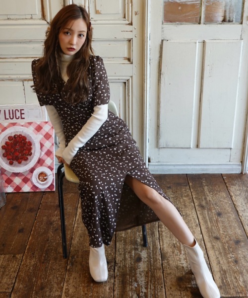rosy luce　ロージールーチェ Baby Rosy luce / KIDS】 Rose jacard dress