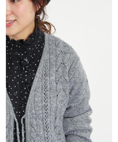 Samansa Mos2（サマンサ モスモス）の「モヘヤ調ニットカーディガン（カーディガン/ボレロ・レディース・ベージュ/グレー/グリーン・F）」の5枚目の写真