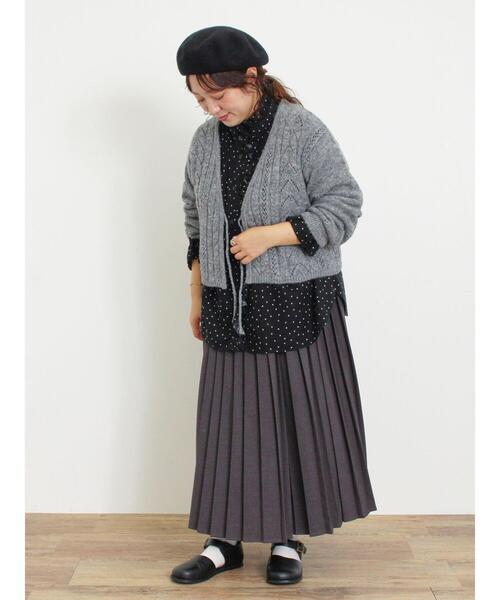 Samansa Mos2（サマンサ モスモス）の「モヘヤ調ニットカーディガン（カーディガン/ボレロ・レディース・ベージュ/グレー/グリーン・F）」の9枚目の写真