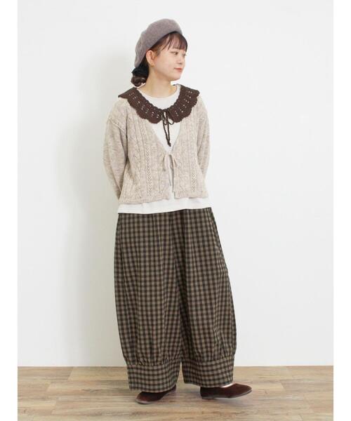 Samansa Mos2（サマンサ モスモス）の「モヘヤ調ニットカーディガン（カーディガン/ボレロ・レディース・ベージュ/グレー/グリーン・F）」の12枚目の写真