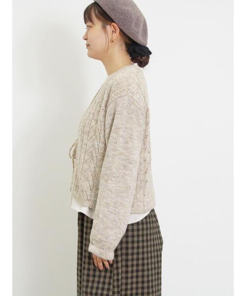 Samansa Mos2（サマンサ モスモス）の「モヘヤ調ニットカーディガン（カーディガン/ボレロ・レディース・ベージュ/グレー/グリーン・F）」の13枚目の写真