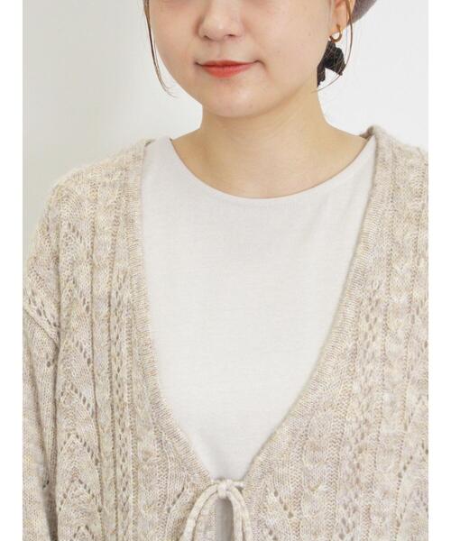 Samansa Mos2（サマンサ モスモス）の「モヘヤ調ニットカーディガン（カーディガン/ボレロ・レディース・ベージュ/グレー/グリーン・F）」の16枚目の写真