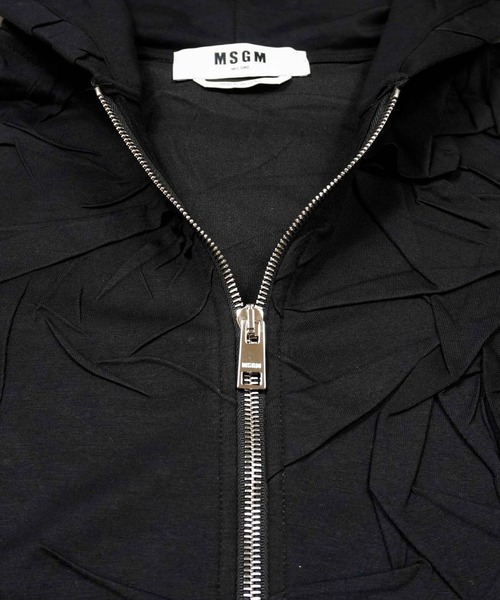 MSGM(エムエスジーエム)の「CREASED JERSEY Wロゴ パーカー(パーカー・レディース・ブラック・XS/S)」の3枚目の写真
