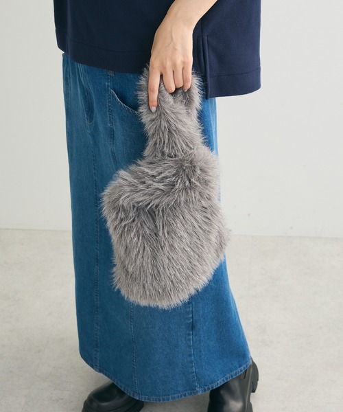 Green Parks(グリーンパークス)の「andmikka 2wayキラキラファーミニバッグ(エコバッグ/サブバッグ・レディース・グレー/アイボリー・FREE)」の2枚目の写真