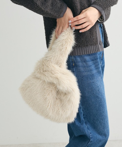 Green Parks(グリーンパークス)の「andmikka 2wayキラキラファーミニバッグ(エコバッグ/サブバッグ・レディース・グレー/アイボリー・FREE)」の1枚目の写真