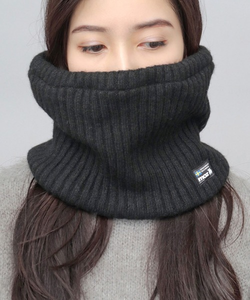 リブ編み ニット 裏ボア ネックウォーマー（ネックウォーマー/スヌード