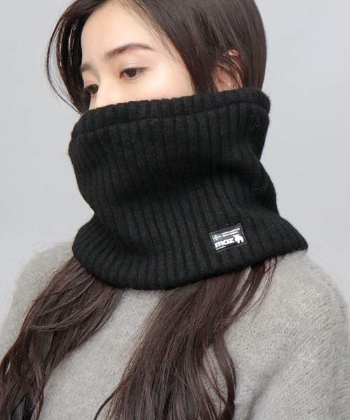 リブ編み ニット 裏ボア ネックウォーマー（ネックウォーマー/スヌード