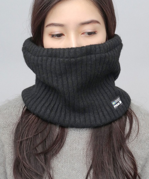 リブ編み ニット 裏ボア ネックウォーマー（ネックウォーマー/スヌード