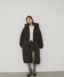 中綿フードロングコート