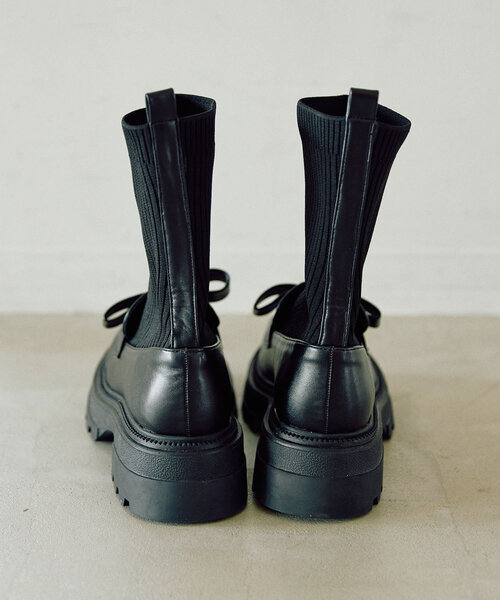 OLIVE des OLIVE（オリーブデオリーブ）の「【SNSで話題の！】リブニットリボンローファーショートブーツ（その他シューズ・レディース・ブラック・SMALL/MEDIUM/LARGE）」の17枚目の写真