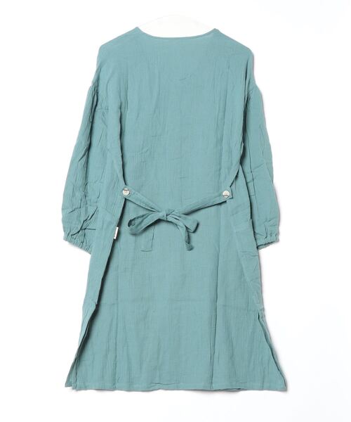 COCO WALK（ココウォーク）の「二重ガーゼの羽織れる割烹着ロング丈（エプロン・レディース・ターコイズブルー/オレンジ・FREE）」の3枚目の写真