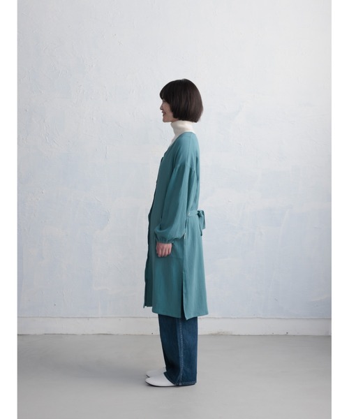 COCO WALK（ココウォーク）の「二重ガーゼの羽織れる割烹着ロング丈（エプロン・レディース・ターコイズブルー/オレンジ・FREE）」の20枚目の写真