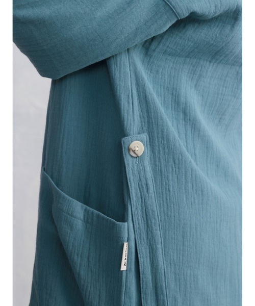 COCO WALK（ココウォーク）の「二重ガーゼの羽織れる割烹着ロング丈（エプロン・レディース・ターコイズブルー/オレンジ・FREE）」の22枚目の写真