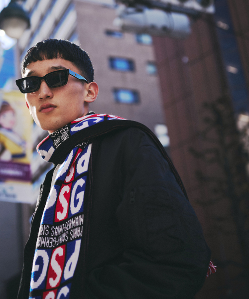 【非売品】VanCleef&Arpel マフラー UNISEX リサイクルモールカルゼマフラー ネイビー