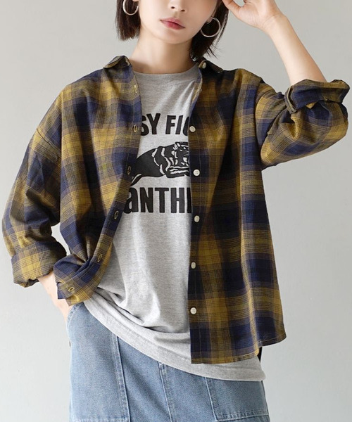 e-zakkamania stores(イーザッカマニアストアーズ)の「先染め コンパクトカラーシャツ(シャツ/ブラウス・レディース・ブラック×ホワイト/ストライプ/ネイビー系・フリー)」の8枚目の写真