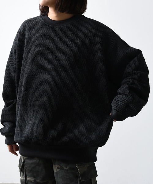 ⚫専用⚫未使用タグ付き アドーア ラッフル アーム ニット 38 黒 A'GEM/9 × .kom 『ARULE/アルール』スプレープリントニットプル