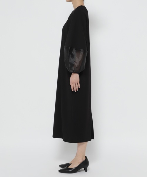 LEPSIM（レプシィム）の「【入卒式／セレモニー】袖切り替えジョーゼットワンピース　207940（ワンピース・レディース・ブラック/ネイビー・FREE）」の4枚目の写真