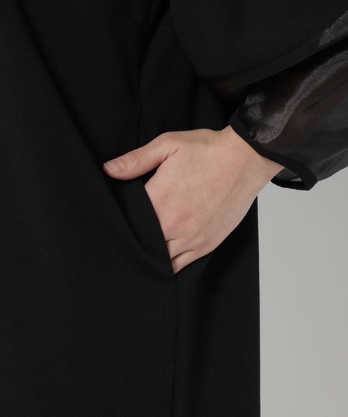 LEPSIM（レプシィム）の「【入卒式／セレモニー】袖切り替えジョーゼットワンピース　207940（ワンピース・レディース・ブラック/ネイビー・FREE）」の8枚目の写真