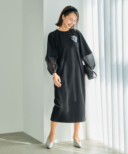 LEPSIM（レプシィム）の「【入卒式／セレモニー】袖切り替えジョーゼットワンピース　207940（ワンピース・レディース・ブラック/ネイビー・FREE）」の20枚目の写真