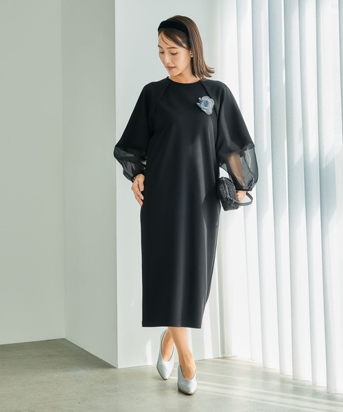 LEPSIM（レプシィム）の「【入卒式／セレモニー】袖切り替えジョーゼットワンピース　207940（ワンピース・レディース・ブラック/ネイビー・FREE）」の21枚目の写真
