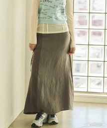MAISON SPECIAL スカート　スーツ　ストライプ Side Line Oxford Maxi Skirt/サイドラインオックスマキシ