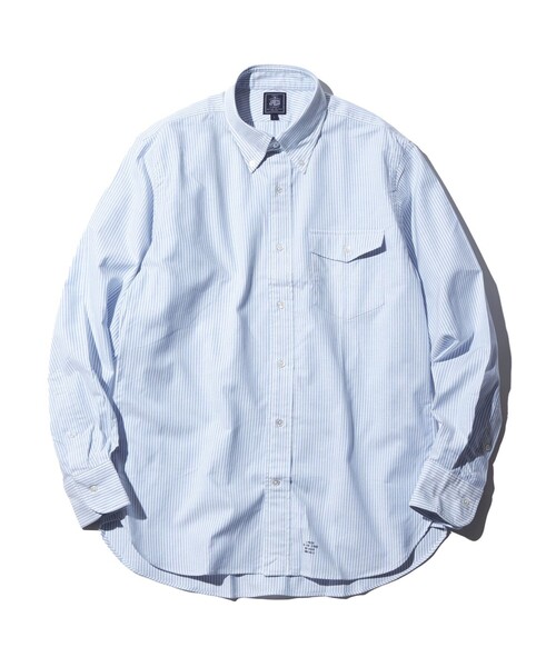 J.PRESS（ジェイプレス）の「【定番 / 不変の品格】アービング キャンディーストライプ シャツ / ボタンダウン（シャツ/ブラウス・メンズ・ピンク系1/ダルブルー系1・X-LARGE/SMALL/MEDIUM/LARGE）」の2枚目の写真