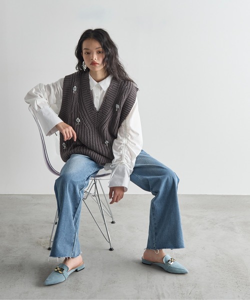 THE YOn（ザヨン）の「デニムライクローファーミュール（サンダル・レディース・ブルー/ブラック/ピンク/ベージュ・39/38/37）」の15枚目の写真