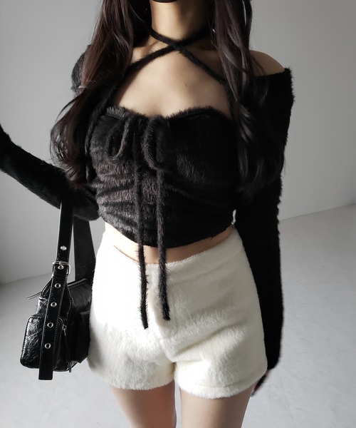 me+em select(ミームセレクト)の「※【 3size /2color 】シャギーファーショートパンツ/ shaggy fur short pants(その他パンツ・レディース・ブラック/ホワイト・LARGE/MEDIUM/SMALL)」の12枚目の写真