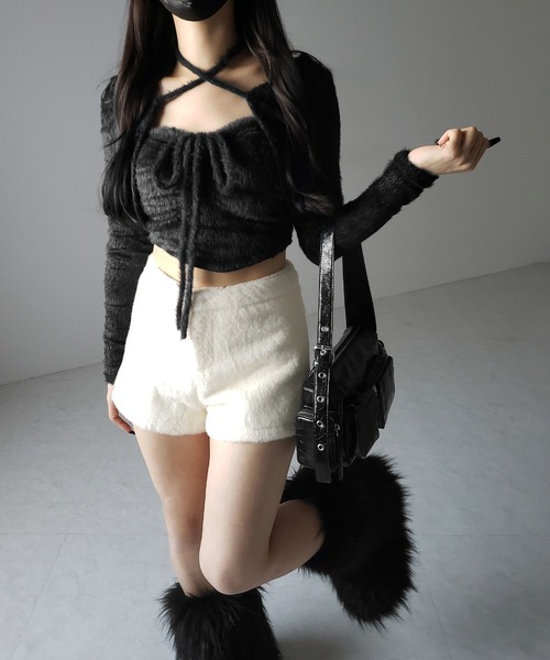 me+em select(ミームセレクト)の「※【 3size /2color 】シャギーファーショートパンツ/ shaggy fur short pants(その他パンツ・レディース・ブラック/ホワイト・LARGE/MEDIUM/SMALL)」の14枚目の写真
