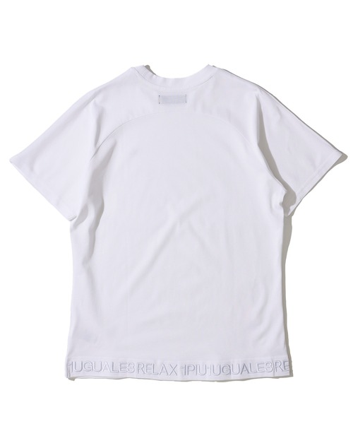 1PIU1UGUALE3 RELAX】HEM LOGO T-SHIRT / ヘム刺繍ロゴ半袖T