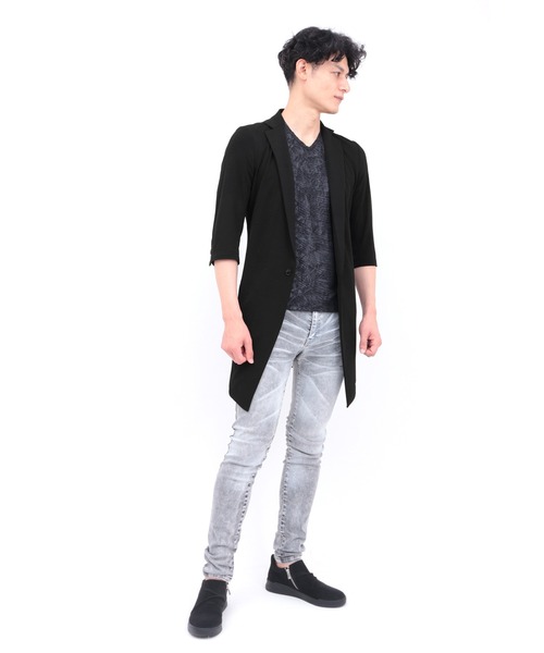 TORNADO MART(トルネードマート)の「TORNADO MART∴スラブカノコジャージー7分袖チェスター(チェスターコート・メンズ・ベージュ/グレー系その他2/ブラック・M/L/LL/XXL)」の17枚目の写真