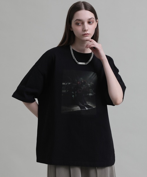 WolvesKillSheep FYH デリ 半袖Tシャツ 送関込 ELLUV/エルヴ】ブリリアントグラフィック オーバーサイズ半袖T