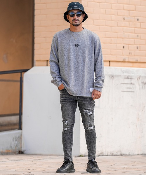 adamsJUGGLER(アダムスジャグラー)の「RTEGO.Pニットロングスリーブ(ニット/セーター・メンズ・グレー/ブラック・S/M/L/XL/XXL)」の3枚目の写真