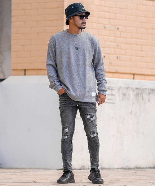 adamsJUGGLER(アダムスジャグラー)の「RTEGO.Pニットロングスリーブ(ニット/セーター・メンズ・グレー/ブラック・S/M/L/XL/XXL)」の4枚目の写真