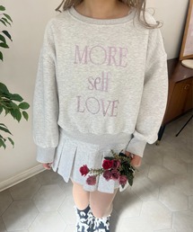 MORE self LOVE logo rhinestone sweat