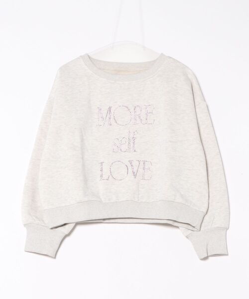 MORE self LOVE(モアセルフラブ)の「MORE self LOVE logo rhinestone sweat(スウェット・レディース・ライトグレー/ホワイト/ベージュ・FREE)」の12枚目の写真