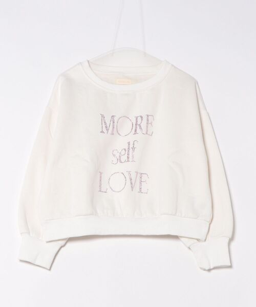 MORE self LOVE(モアセルフラブ)の「MORE self LOVE logo rhinestone sweat(スウェット・レディース・ライトグレー/ホワイト/ベージュ・FREE)」の4枚目の写真