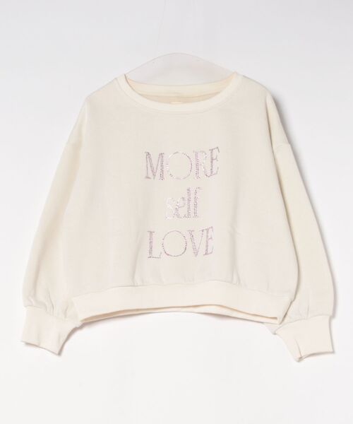 MORE self LOVE(モアセルフラブ)の「MORE self LOVE logo rhinestone sweat(スウェット・レディース・ライトグレー/ホワイト/ベージュ・FREE)」の5枚目の写真