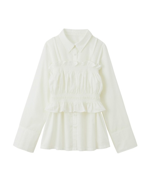 RANAN(ラナン)の「ビスチェ×レギュラーカラーシャツ(シャツ/ブラウス・レディース・ブルー/ホワイト/チャコール・LL/L/M)」の11枚目の写真