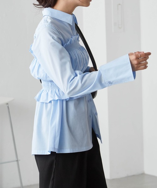 RANAN(ラナン)の「ビスチェ×レギュラーカラーシャツ(シャツ/ブラウス・レディース・ブルー/ホワイト/チャコール・LL/L/M)」の5枚目の写真