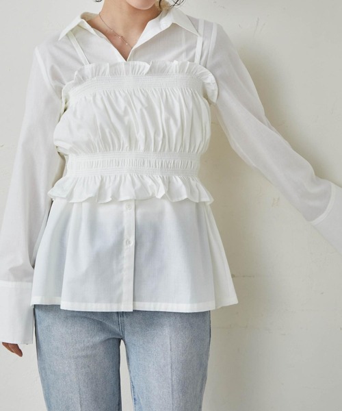 RANAN(ラナン)の「ビスチェ×レギュラーカラーシャツ(シャツ/ブラウス・レディース・ブルー/ホワイト/チャコール・LL/L/M)」の22枚目の写真