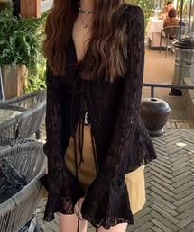 シアーレースシャツ カーディガン