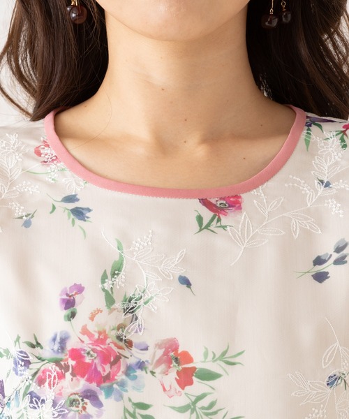 【新品タグ付】Rose Tiara オーガンジーワンピース【ピンク／リボン】 Rose Tiara｜オーガンジー刺繍ワンピース | Rakuten Fashion