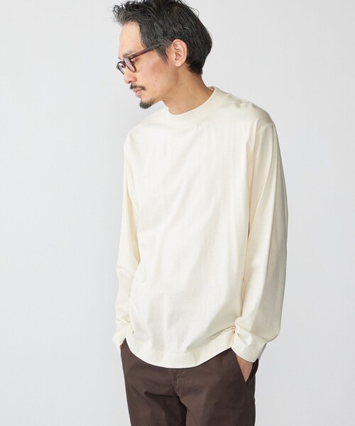 SHIPS（シップス）の「SHIPS: コットンウール モックネック ロングスリーブ Tシャツ（Tシャツ/カットソー・メンズ・オフホワイト/ライトグレー/ダークブラウン・SMALL/MEDIUM/LARGE/X-LARGE）」の18枚目の写真
