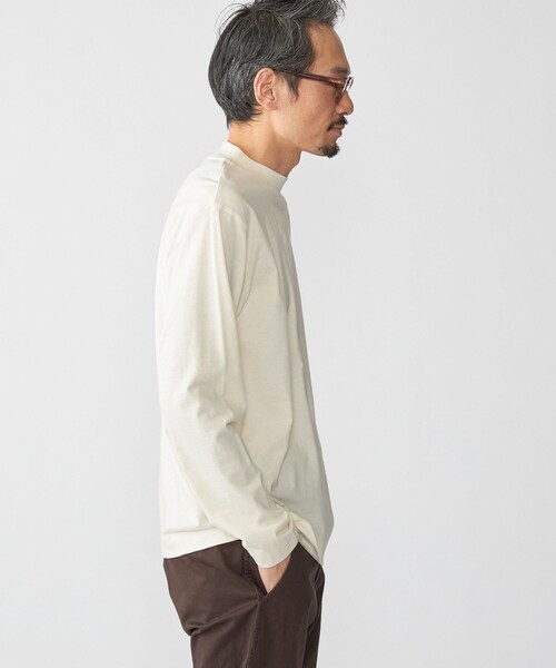SHIPS（シップス）の「SHIPS: コットンウール モックネック ロングスリーブ Tシャツ（Tシャツ/カットソー・メンズ・オフホワイト/ライトグレー/ダークブラウン・SMALL/MEDIUM/LARGE/X-LARGE）」の15枚目の写真