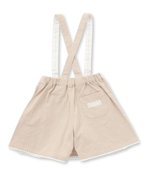 SLAP SLIP（スラップスリップ）の「花柄ツイルデニムサスペンダー付き裾レーススカパン(90~130cm)（スカート・キッズ・ホワイト系その他2/ネイビー/ベージュ・90cm/110cm/100cm/120cm/130cm）」の11枚目の写真