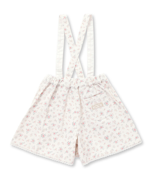 SLAP SLIP（スラップスリップ）の「花柄ツイルデニムサスペンダー付き裾レーススカパン(90~130cm)（スカート・キッズ・ホワイト系その他2/ネイビー/ベージュ・90cm/110cm/100cm/120cm/130cm）」の17枚目の写真