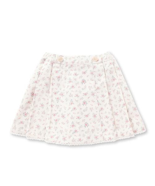 SLAP SLIP（スラップスリップ）の「花柄ツイルデニムサスペンダー付き裾レーススカパン(90~130cm)（スカート・キッズ・ホワイト系その他2/ネイビー/ベージュ・90cm/110cm/100cm/120cm/130cm）」の18枚目の写真