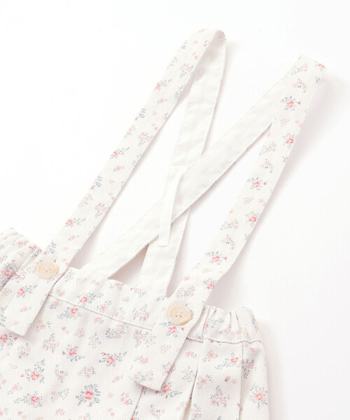 SLAP SLIP（スラップスリップ）の「花柄ツイルデニムサスペンダー付き裾レーススカパン(90~130cm)（スカート・キッズ・ホワイト系その他2/ネイビー/ベージュ・90cm/110cm/100cm/120cm/130cm）」の19枚目の写真